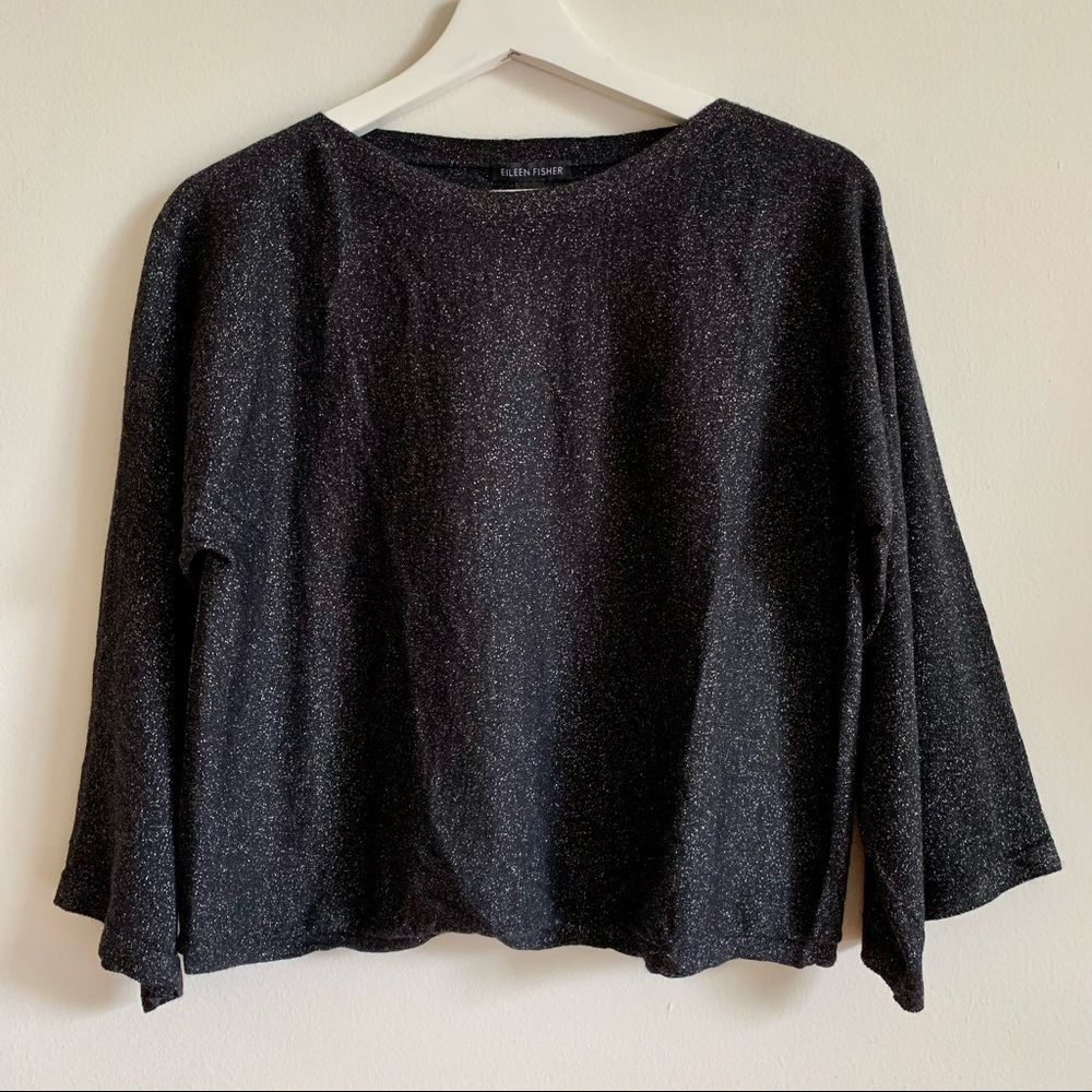Eileen Fisher Black Metallic Top Size XXS